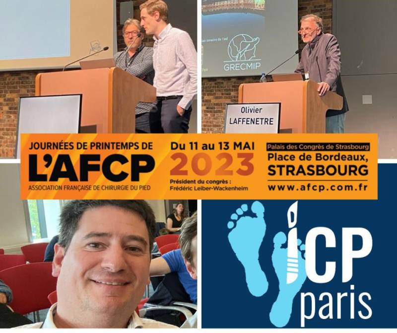 Les Dr Christophe Cermolacce, Olivier Laffenêtre et Julien Beldame, tous chirurgiens orthopédistes à l'ICP Paris, ont participé au congrès de l'AFCP