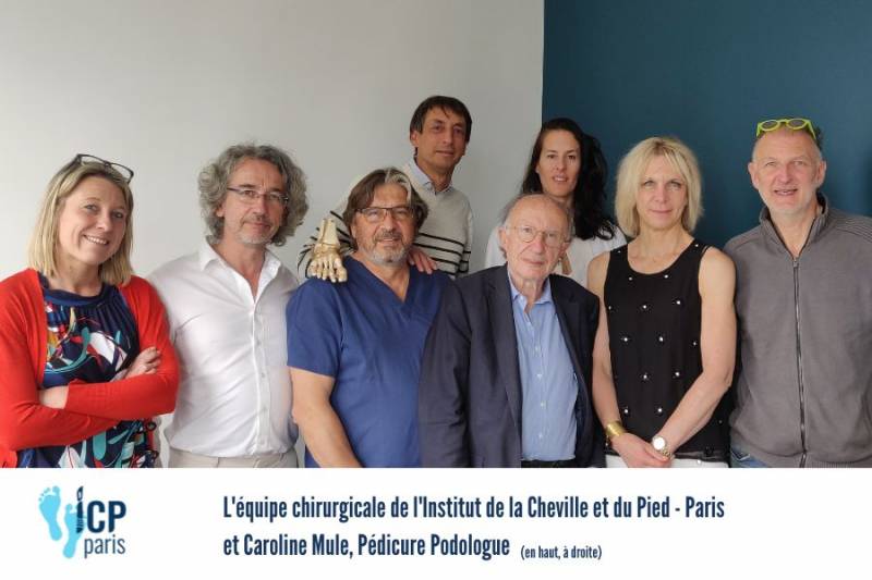 L'équipe chirurgicale de l'ICP Paris et Caroline Mule, Pédicure Podologue