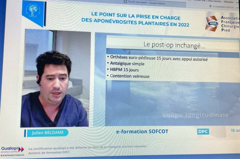 Le docteur Julien Beldame, chirugien orthopédiste et traumatologue, intervenant au e-learning de l'AFCP le 15 octobre 2022