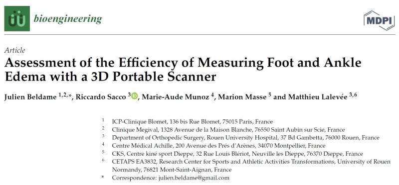 Publication du Docteur Julien Beldame, chirurgien orthopédiste à 'Institut de la Cheville et du Pied à Paris 